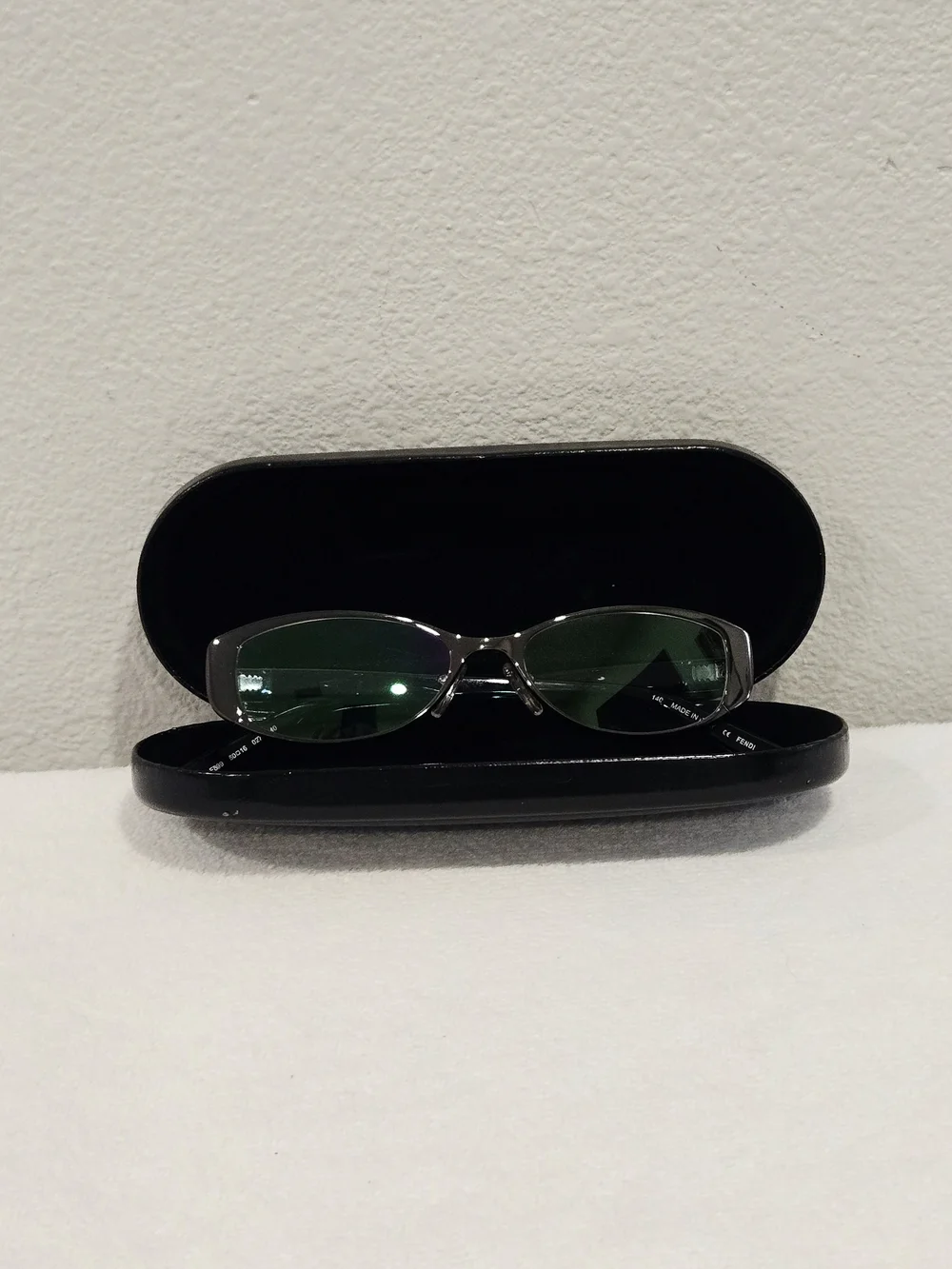 Fendi Authentic Gunmetal Oval Eyeglasses With Case